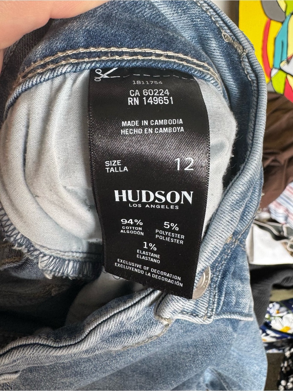 Hudson Jeans Size 12 Light Wash Double Button Flap Back Pocket Straight Leg EUC - Picture 9 of 15